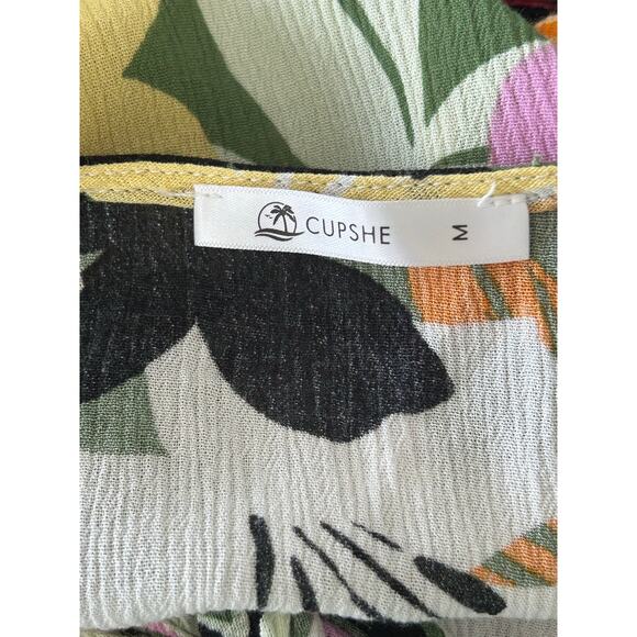 Cupshe Marlen Floral Ruffle Tie Front Mini Dress Sz M Summer Bohemian Hippie - Picture 9 of 10